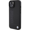 Capa rígida Leather Hot Stamp BMW BMHCP15MSLLBK para Apple iPhone 15 Plus / 14 Plus, preta