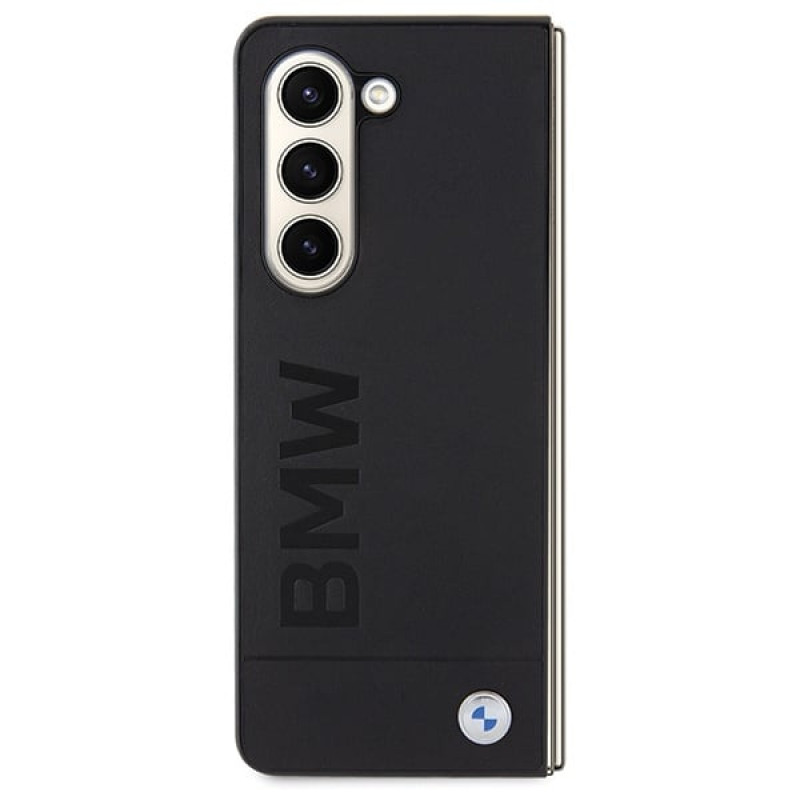 Capa rígida BMW BMHCZFD5SLLBK Signature Logo Imprint para Samsung Galaxy Z Fold5, preta