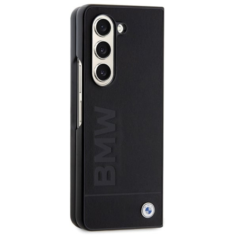 Capa rígida BMW BMHCZFD5SLLBK Signature Logo Imprint para Samsung Galaxy Z Fold5, preta