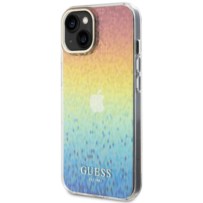Capa rígida Guess GUHCP15SHDECMI IML Faceted Mirror Disco Iridescent para Apple iPhone 15, multicolor