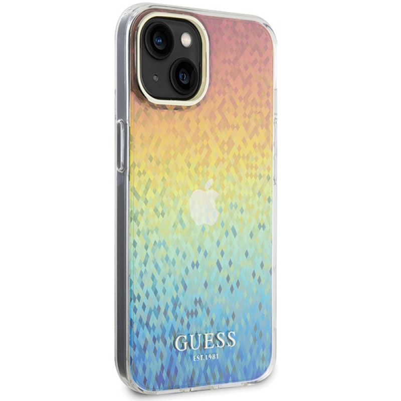Capa rígida Guess GUHCP15SHDECMI IML Faceted Mirror Disco Iridescent para Apple iPhone 15, multicolor