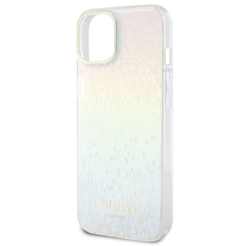Capa rígida Guess GUHCP15SHDECMI IML Faceted Mirror Disco Iridescent para Apple iPhone 15, multicolor