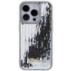 Capa rígida metálica Guess GUHCP15LPSFDGSS Sequin Script para Apple iPhone 15 Pro, prateada