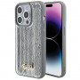 Capa rígida Guess GUHCP15XPSFDGSS Sequin Script Metal para Apple iPhone 15 Pro Max, prateada