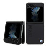 Capa rígida Leather Hot Stamp BMW BMHCZF5SLLBK para Samsung Galaxy Z Flip5, preta