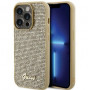 Guess GUHCP15LPMSDGSD Capa rígida Disco Metal Script para Apple iPhone 15 Pro, dourada