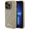 Guess GUHCP15LPMSDGSD Capa rígida Disco Metal Script para Apple iPhone 15 Pro, dourada