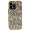Guess GUHCP15LPMSDGSD Capa rígida Disco Metal Script para Apple iPhone 15 Pro, dourada