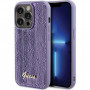 Guess GUHCP15XPSFDGSU Capa rígida Sequin Script Metal para Apple iPhone 15 Pro Max, roxo