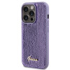 Guess GUHCP15XPSFDGSU Capa rígida Sequin Script Metal para Apple iPhone 15 Pro Max, roxo