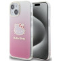 Hello Kitty HKHCP15SHDGKEP IML Gradient Electrop Kitty Head capa rígida para Apple iPhone 15 6.1", rosa