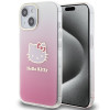 Hello Kitty HKHCP15SHDGKEP IML Gradient Electrop Kitty Head capa rígida para Apple iPhone 15 6.1", rosa