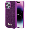 Guess GUHCP15XPMSDGSF Capa rígida Disco Metal Script para Apple iPhone 15 Pro Max, roxa