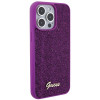 Guess GUHCP15XPMSDGSF Capa rígida Disco Metal Script para Apple iPhone 15 Pro Max, roxa