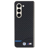 Capa rígida BMW BMHCZFD522NBCK Leather Carbon para Samsung Galaxy Z Fold5, preta
