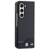 Capa rígida BMW BMHCZFD522NBCK Leather Carbon para Samsung Galaxy Z Fold5, preta