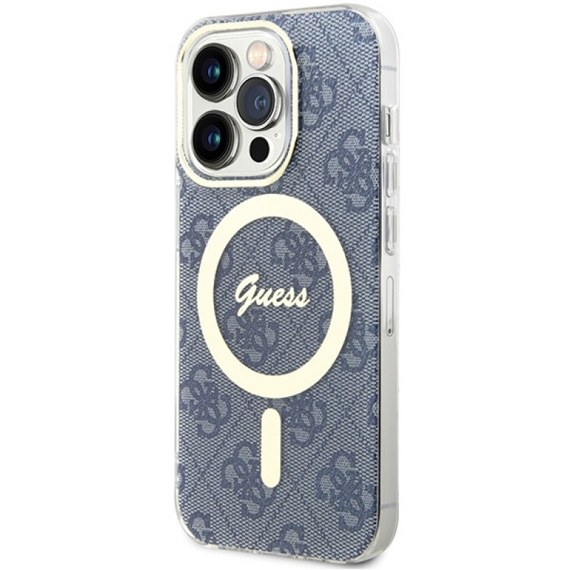 Guess GUHMP15XH4STB capa rígida Apple iPhone 15 Pro Max IML 4G MagSafe, azul (outlet)