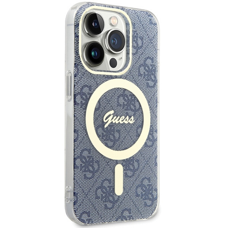Guess GUHMP15XH4STB capa rígida Apple iPhone 15 Pro Max IML 4G MagSafe, azul (outlet)