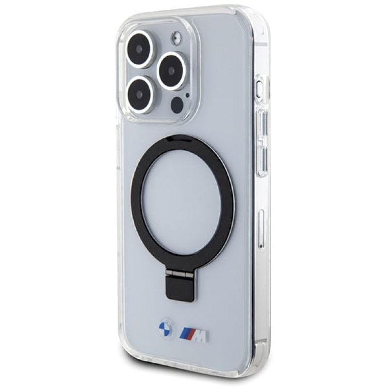 BMW BMHMP15LURST Capa rígida Apple iPhone 15 Pro Ring Stand M Collection MagSafe, transparente