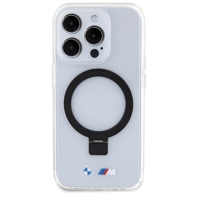 BMW BMHMP15LURST Capa rígida Apple iPhone 15 Pro Ring Stand M Collection MagSafe, transparente