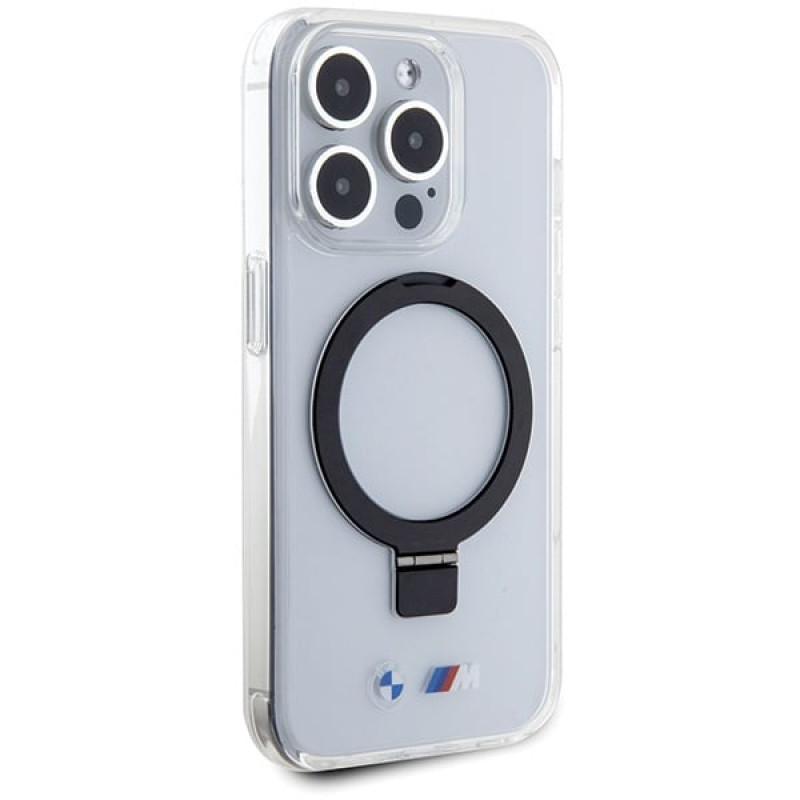 BMW BMHMP15LURST Capa rígida Apple iPhone 15 Pro Ring Stand M Collection MagSafe, transparente