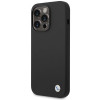 BMW BMHCP15LSILBK Capa Apple iPhone 15 Pro Silicone Metal Logo, preta