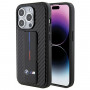 BMW BMHCP15LGSPCCK capa rígida Apple iPhone 15 Pro Grip Stand Smooth & Carbon, preta