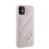 Karl Lagerfeld KLHCN61PQDSMGP Capa rígida Diagonal Quilted Script para Apple iPhone 11 / XR, rosa