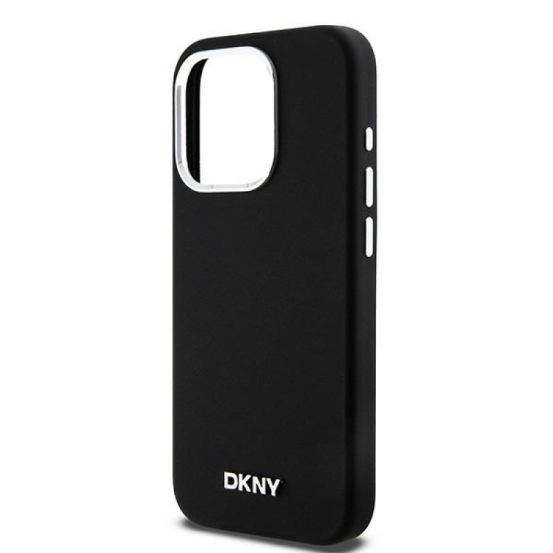 Capa rígida DKNY Apple iPhone 15 Pro Liquid Silicone Small Metal Logo MagSafe, preta
