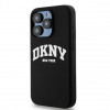 DKNY Capa rígida Apple iPhone 14 Pro Liquid Silicone White Printed Logo MagSafe, preta