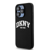DKNY Capa rígida Apple iPhone 14 Pro Liquid Silicone White Printed Logo MagSafe, preta