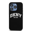 DKNY Capa rígida Apple iPhone 14 Pro Liquid Silicone White Printed Logo MagSafe, preta