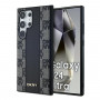 Capa MagSafe DKNY Leather Checkered Mono Pattern para Samsung Galaxy S24 Ultra, preta