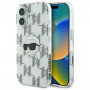 Capa rígida Karl Lagerfeld Apple iPhone 16 IML Karl Head Electroplated, transparente