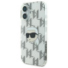Capa rígida Karl Lagerfeld Apple iPhone 16 IML Karl Head Electroplated, transparente