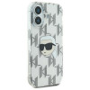 Capa rígida Karl Lagerfeld Apple iPhone 16 IML Karl Head Electroplated, transparente