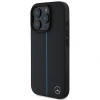 Mercedes MEHMP16L23RURBK Capa rígida Apple iPhone 16 Pro MB Blue Line Leather MagSafe, preta