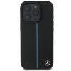 Mercedes MEHMP16L23RURBK Capa rígida Apple iPhone 16 Pro MB Blue Line Leather MagSafe, preta