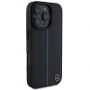 Mercedes MEHMP16L23RURBK Capa rígida Apple iPhone 16 Pro MB Blue Line Leather MagSafe, preta