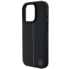 Mercedes MEHMP16L23RURBK Capa rígida Apple iPhone 16 Pro MB Blue Line Leather MagSafe, preta
