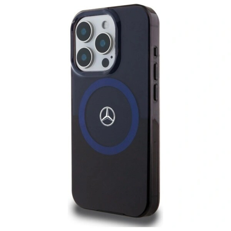 Mercedes MEHMP16X23HBIKV Capa rígida Apple iPhone 16 Pro Max MB Double Layer BiColor MagSafe, preto azul