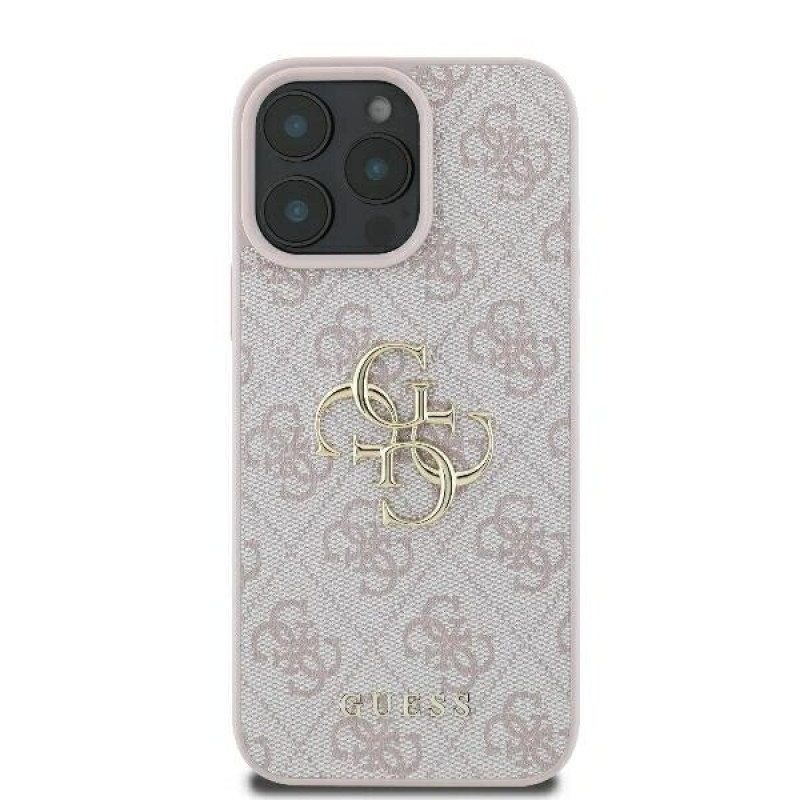 Guess GUHCP16L4GMGPI Capa rígida Apple iPhone 16 Pro 4G Big Logo, rosa