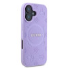 Capa MagSafe Guess Saffiano Peony Stamp para Apple iPhone 16, roxa