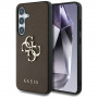 Capa rígida Guess Grained Big 4G Logo Small Classic Logo para Samsung Galaxy S25+, castanha