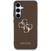 Capa rígida Guess Grained Big 4G Logo Small Classic Logo para Samsung Galaxy S25+, castanha