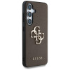 Capa rígida Guess Grained Big 4G Logo Small Classic Logo para Samsung Galaxy S25+, castanha