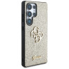 Capa rígida Guess Fixed Glitter Big 4G Metal Logo para Samsung Galaxy S25 Ultra, dourada