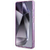 Capa MagSafe Guess Glitter Flowers Triangle Buttons para Samsung Galaxy S25 Ultra, roxa