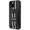 Capa com carteira MagSafe Guess 4G Stripes para Apple iPhone 15, preta