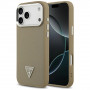 Capa rígida MagSafe Grained Triangle Logo Guess para Apple iPhone 17 Pro Max, castanha
